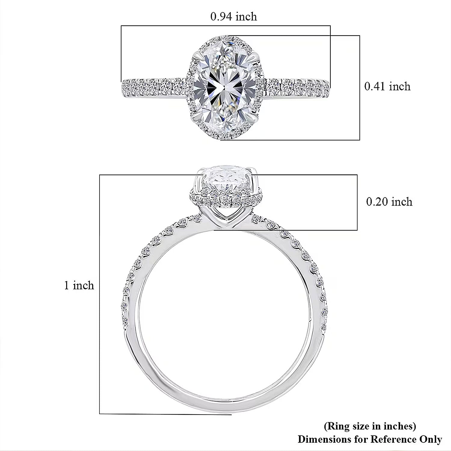 Luxuriant Lab Grown Diamond VS1 1.70 ctw Ring in 14K White Gold (Size 10.0)