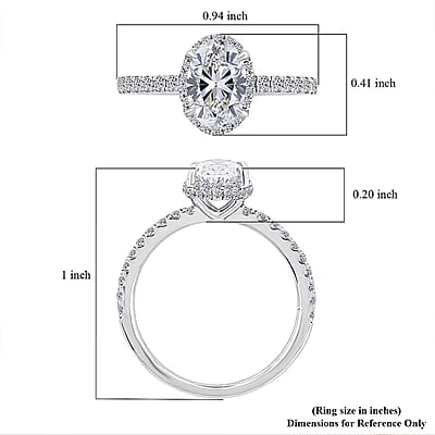 Luxuriant Lab Grown Diamond VS1 1.70 ctw Ring in 14K White Gold (Size 10.0)