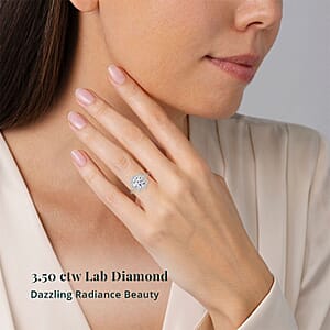 Certified Luxuriant Lab Grown Diamond Ring in 14K Yellow Gold 3.50 ctw (Size 10.0)