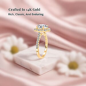 Certified Luxuriant Lab Grown Diamond Ring in 14K Yellow Gold 3.50 ctw (Size 10.0)