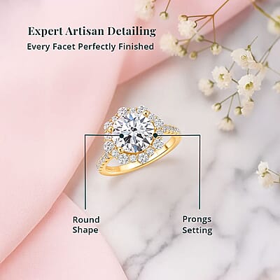 Certified and Appraised 14K Yellow Gold Luxuriant Lab Grown Diamond (RD 3.00ct) (VS2) Ring (Size 11.0) 3.50 ctw