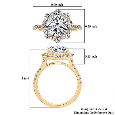Certified and Appraised Luxuriant Lab Grown Diamond Ring in 14K Yellow Gold 3.50 ctw (Size 5.0)
