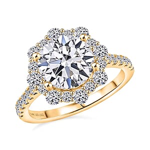 Certified Luxuriant Lab Grown Diamond VS2 3.50 ctw Ring in 14K Yellow Gold (Size 6.0)