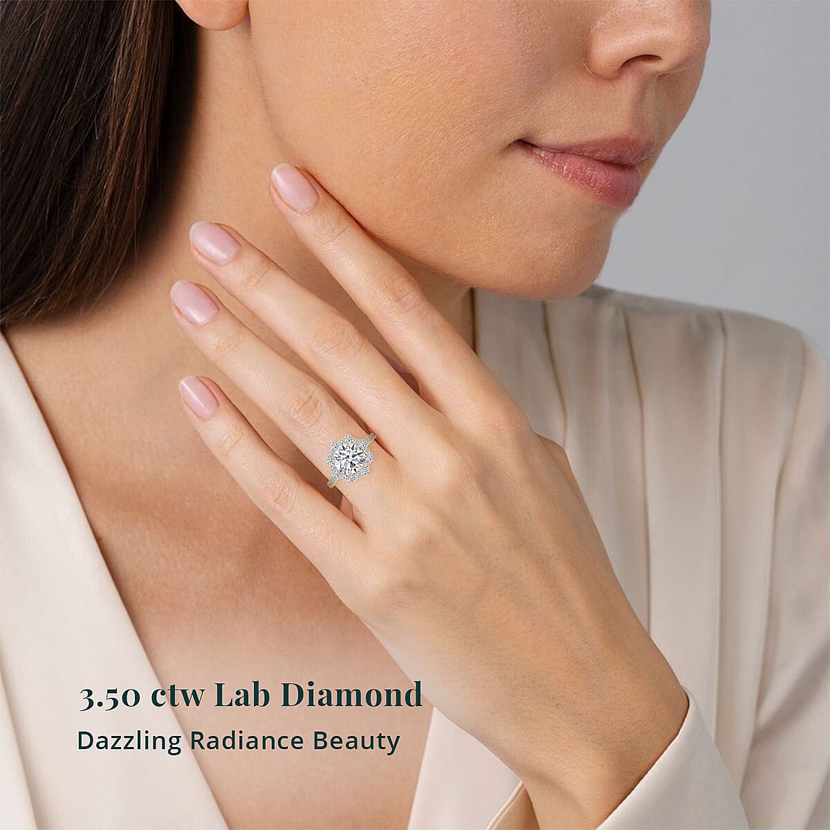 Certified Luxuriant Lab Grown Diamond VS2 3.50 ctw Ring in 14K Yellow Gold (Size 6.0) image number 1