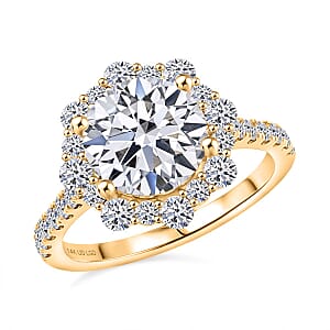 Certified Luxuriant Lab Grown Diamond VS2 3.50 ctw Ring in 14K Yellow Gold (Size 7.0)