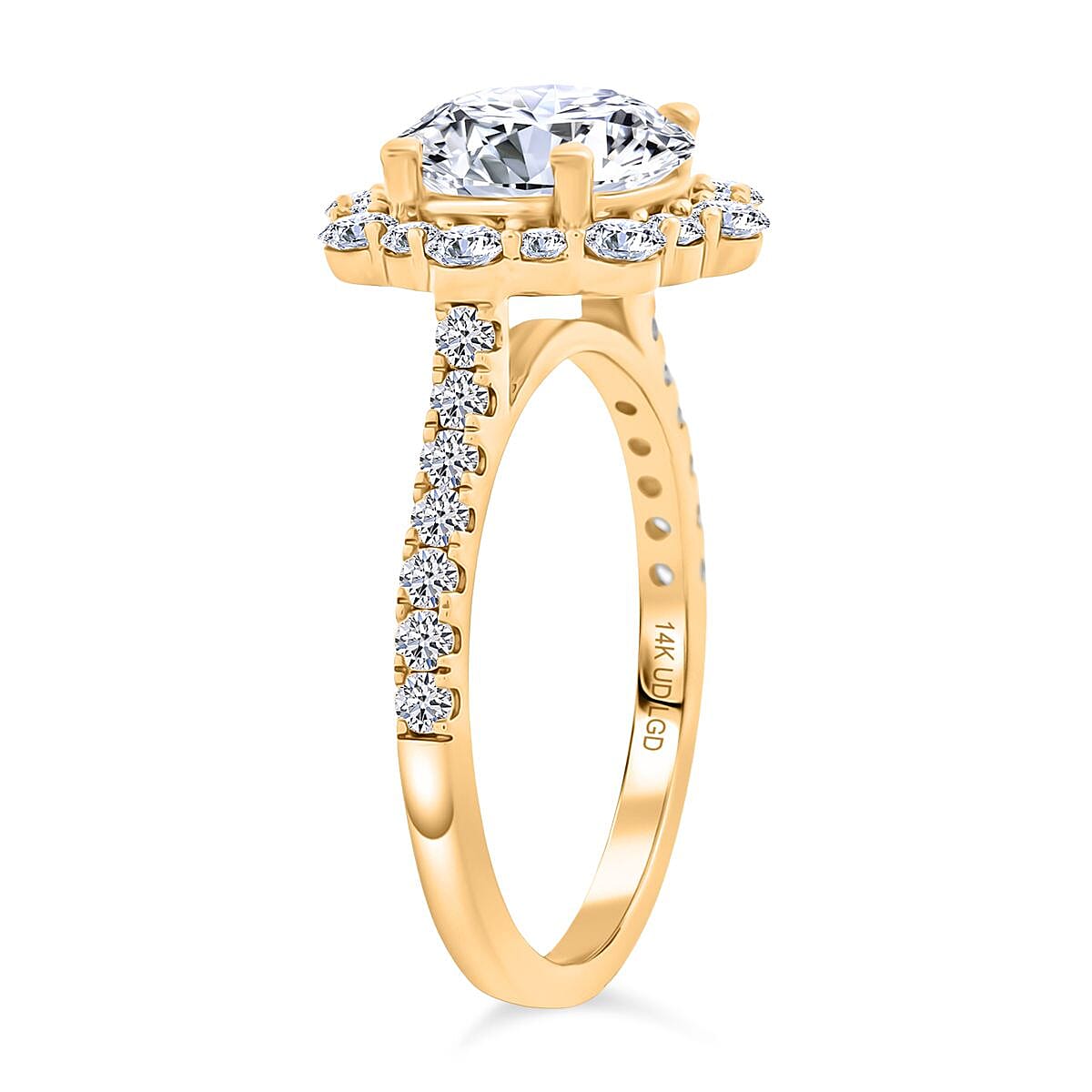 Certified Luxuriant Lab Grown Diamond VS2 3.50 ctw Ring in 14K Yellow Gold (Size 7.0) image number 3