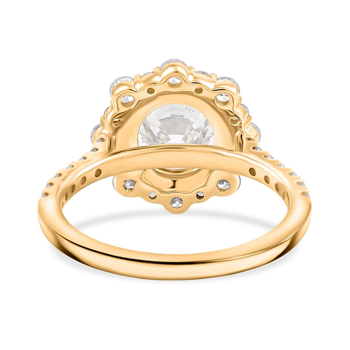 Certified Luxuriant Lab Grown Diamond VS2 3.50 ctw Ring in 14K Yellow Gold (Size 7.0) image number 4