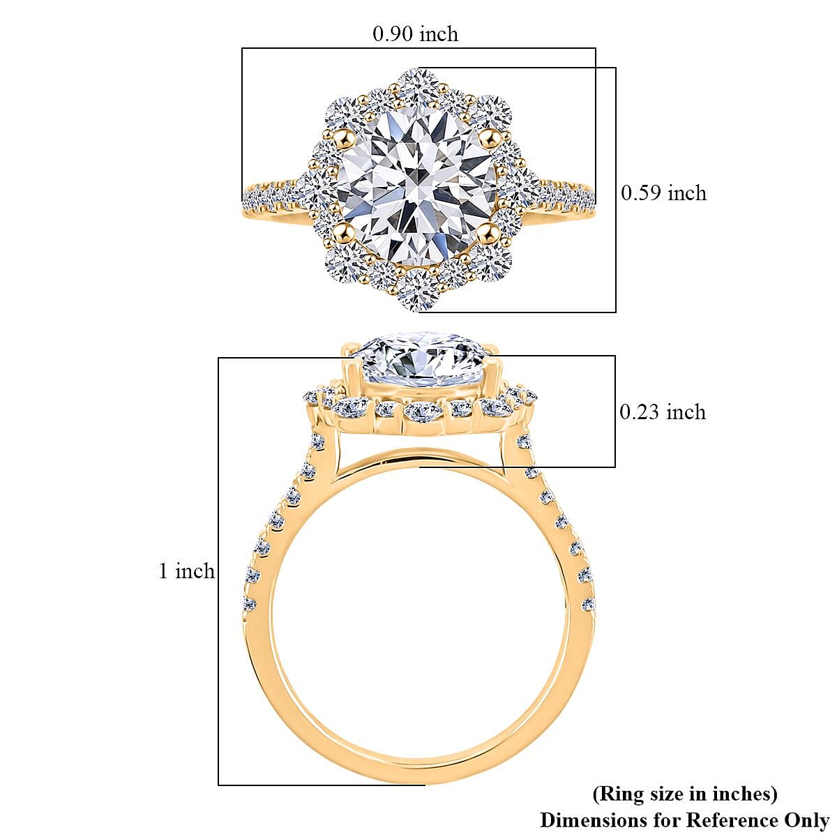 Certified Luxuriant Lab Grown Diamond VS2 3.50 ctw Ring in 14K Yellow Gold (Size 7.0) image number 5