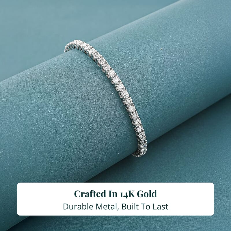 Luxuriant Lab Grown Diamond G VS1 5.00 ctw Bracelet in 14K White Gold (7.25 In) 8.60 Grams