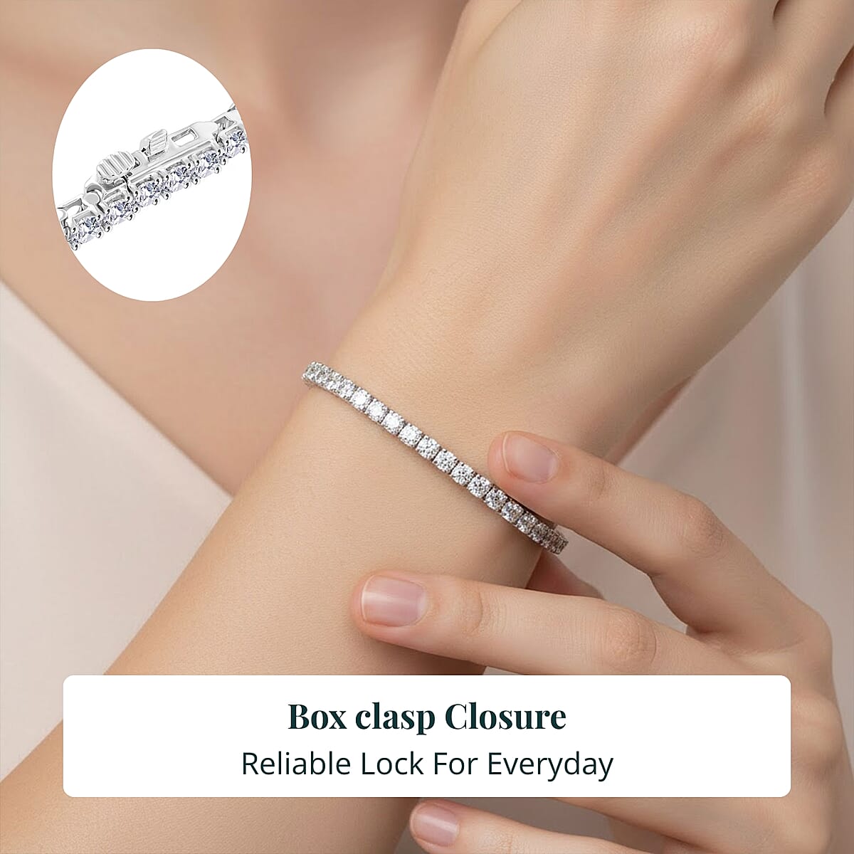 Luxuriant Lab Grown Diamond VS1 5.00 ctw Bracelet in 14K White Gold (7.25 In) 8.60 Grams image number 5