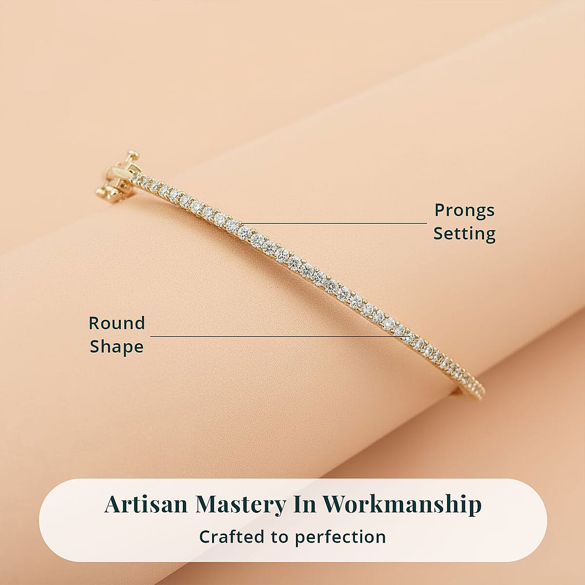 Luxuriant Lab Grown Diamond G VS 1.00 ctw Bracelet in 10K Yellow Gold (7.25 In) 8.35 Grams image number 4