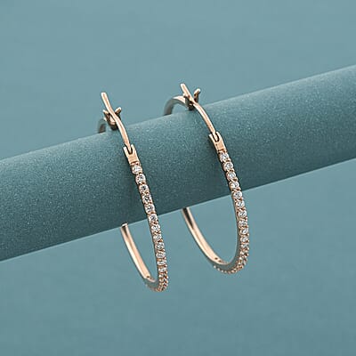 Luxuriant Lab Grown Diamond G VS 0.75 ctw Earrings in 10K Rose Gold 4.80 Grams