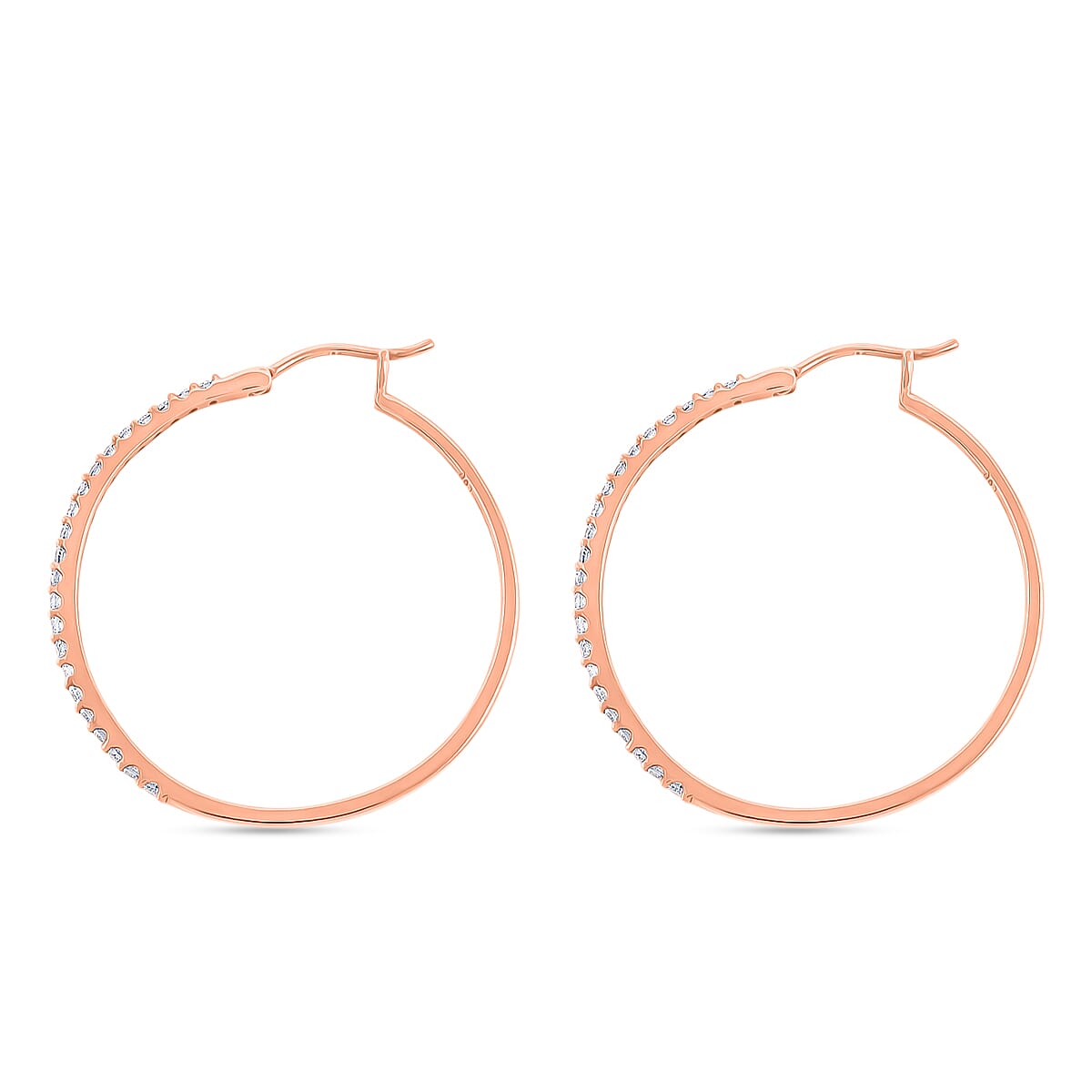 Luxuriant Lab Grown Diamond G VS 0.75 ctw Earrings in 10K Rose Gold 4.80 Grams image number 3