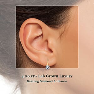 Luxuriant Lab Grown Diamond G VS 4.00 ctw Earrings in 14K Yellow Gold