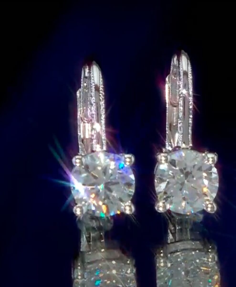 Luxuriant Lab Grown Diamond G VS 4.00 ctw Earrings in 14K White Gold image number 0
