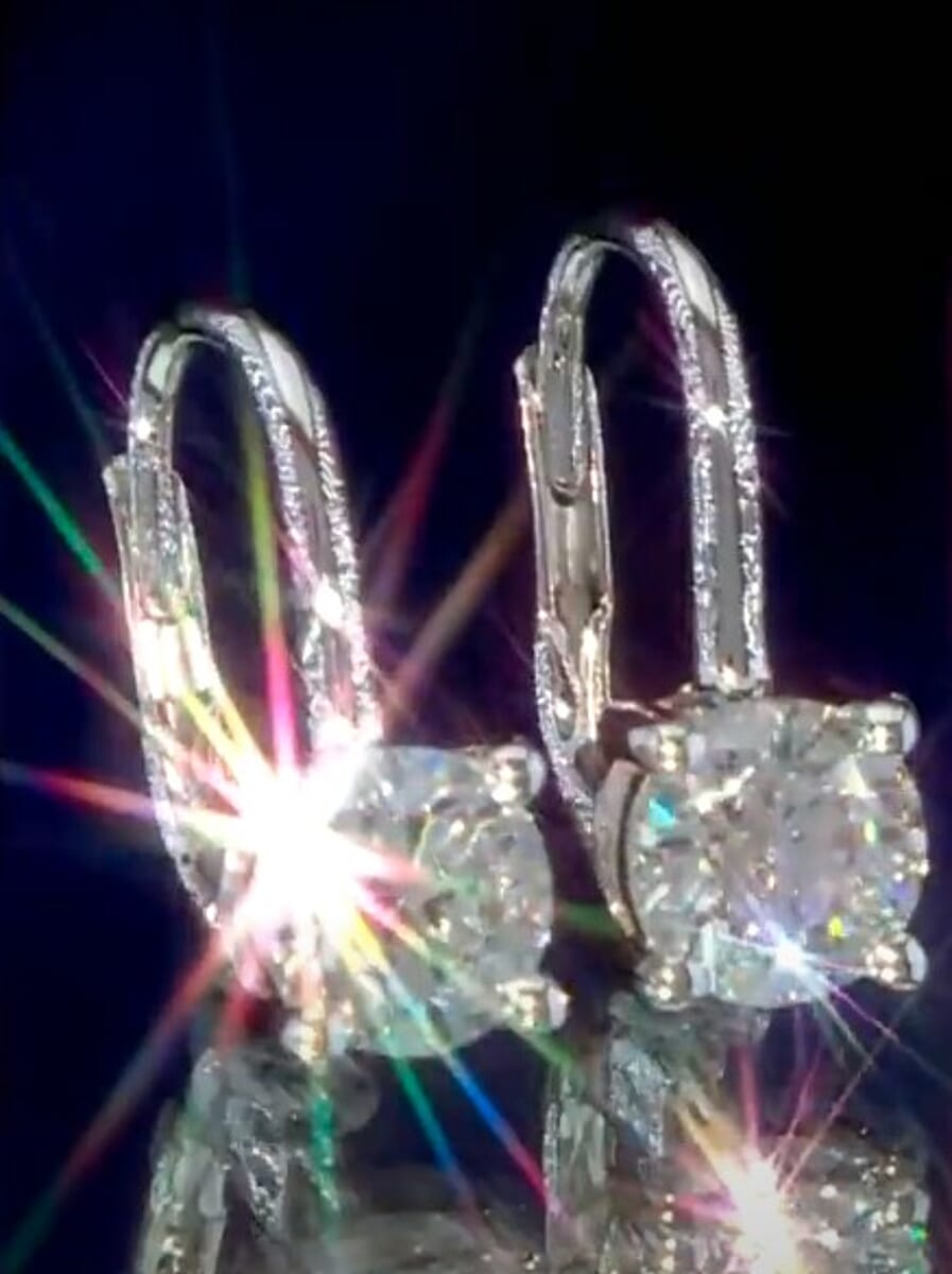 Luxuriant Lab Grown Diamond G VS 4.00 ctw Earrings in 14K White Gold image number 1