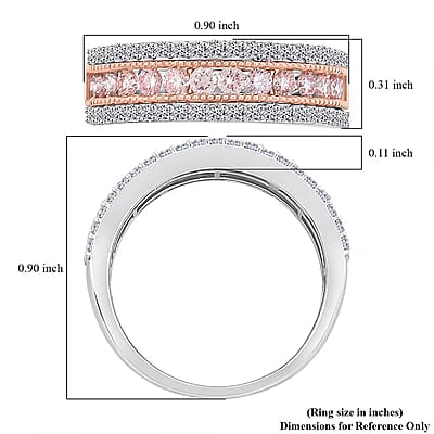 Luxuriant Lab Grown Pink Diamond (IR) and Lab Grown Diamond VS 1.00 ctw  Regal Aura Ring in 14K White and Rose Gold (Size 10.0)