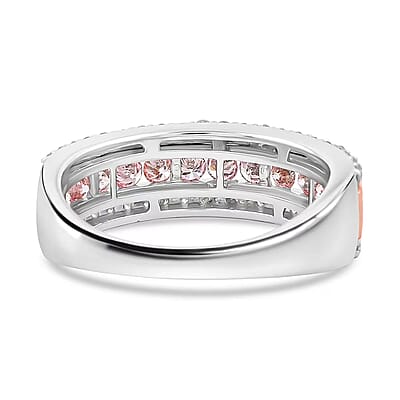 Luxuriant Lab Grown Pink Diamond (IR) and Lab Grown Diamond VS 1.00 ctw  Regal Aura Ring in 14K White and Rose Gold (Size 10.0)