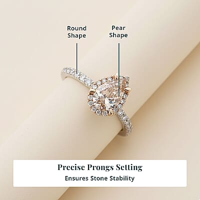 Luxuriant Lab Grown Pink Diamond (IR) and Lab Grown Diamond VS 1.50 ctw Ring in 14K White and Rose Gold (Size 10.0)