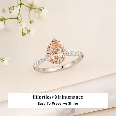 Luxuriant Lab Grown Pink Diamond (IR) and Lab Grown Diamond VS 1.50 ctw Ring in 14K White and Rose Gold (Size 10.0)