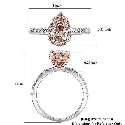 Luxuriant Lab Grown Pink Diamond (IR) and Lab Grown Diamond VS 1.50 ctw Ring in 14K White and Rose Gold (Size 10.0)