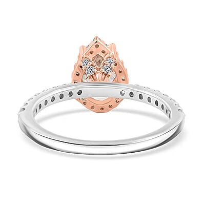 Luxuriant Lab Grown Pink Diamond (IR) and Lab Grown Diamond VS 1.50 ctw Ring in 14K White and Rose Gold (Size 10.0)