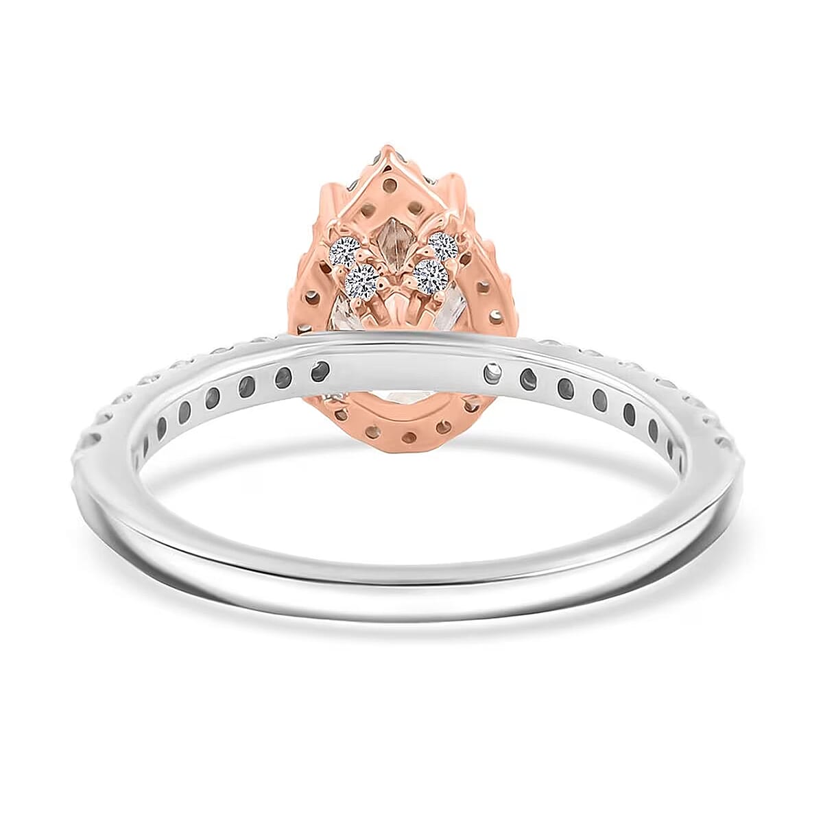 Luxuriant Lab Grown Pink Diamond (IR) and Lab Grown Diamond VS 1.50 ctw Ring in 14K White and Rose Gold (Size 7.0) image number 7
