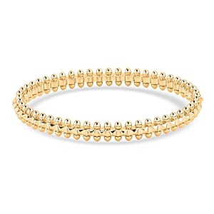 Spherical Beaded Bangle Bracelet in Goldtone (7.50 In)
