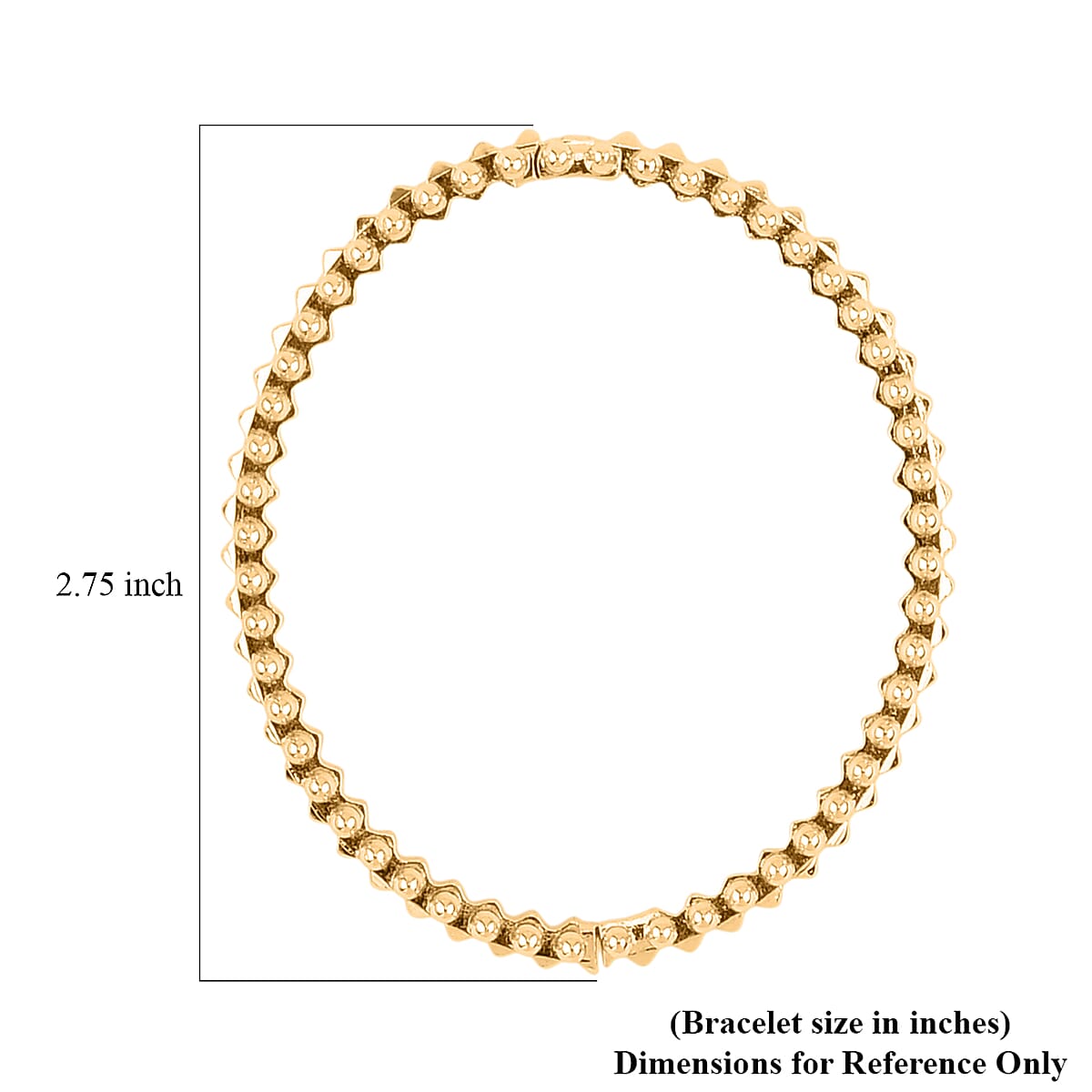 Spherical Beaded Bangle Bracelet in Goldtone (7.50 In) image number 4