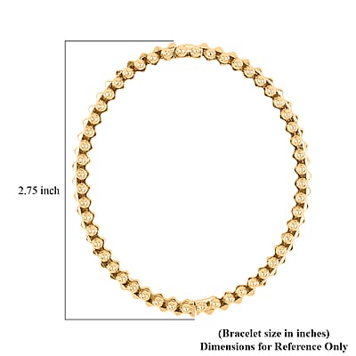 Spherical Beaded Bangle Bracelet in Goldtone (7.50 In)