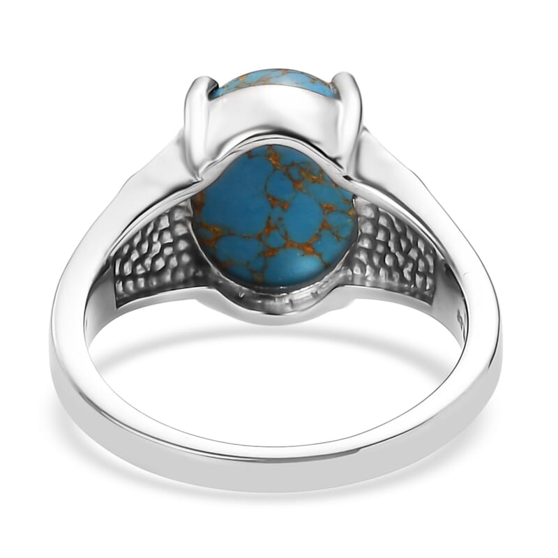 EverTrue Mojave Blue Turquoise 4.20 ctw Solitaire Ring in Stainless Steel (Size 8.0)