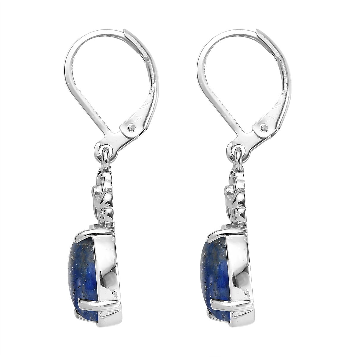 EverTrue Lapis Lazuli 6.60 ctw Earrings in Stainless Steel