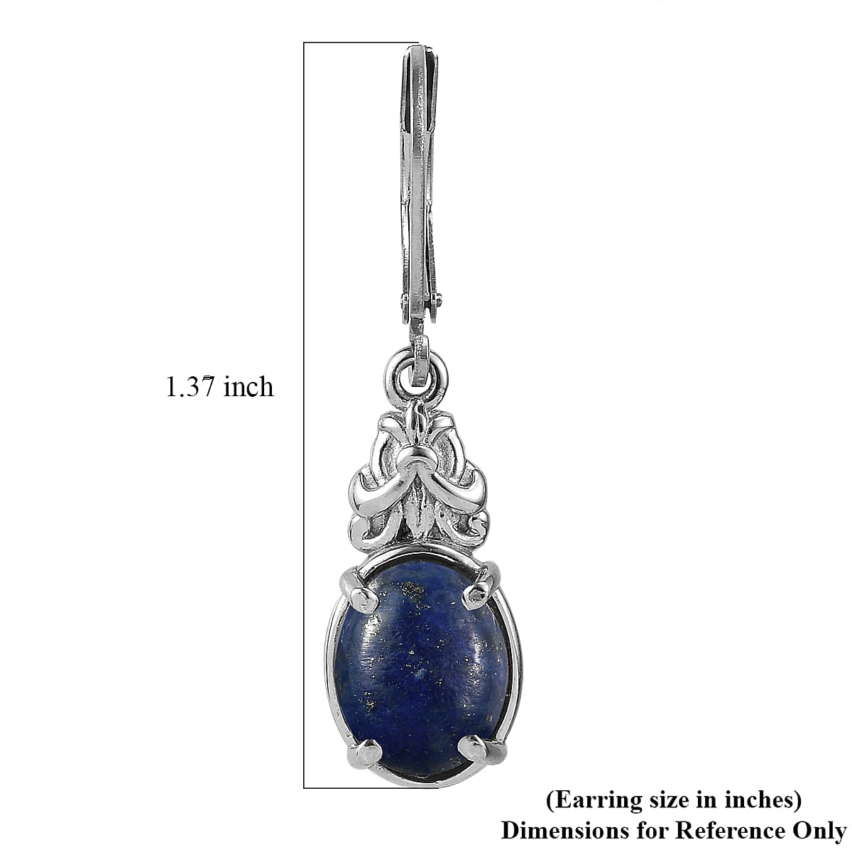 EverTrue Lapis Lazuli 6.60 ctw Earrings in Stainless Steel
