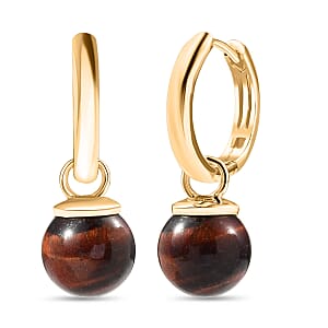 EverTrue Red Tiger Eye 14.80 ctw Earrings in 18K YG Plated