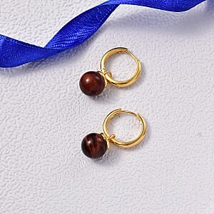 EverTrue Red Tiger Eye 14.80 ctw Earrings in 18K YG Plated