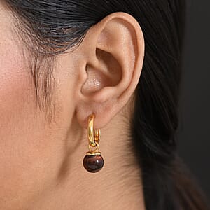 EverTrue Red Tiger Eye 14.80 ctw Earrings in 18K YG Plated
