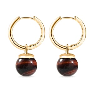 EverTrue Red Tiger Eye 14.80 ctw Earrings in 18K YG Plated