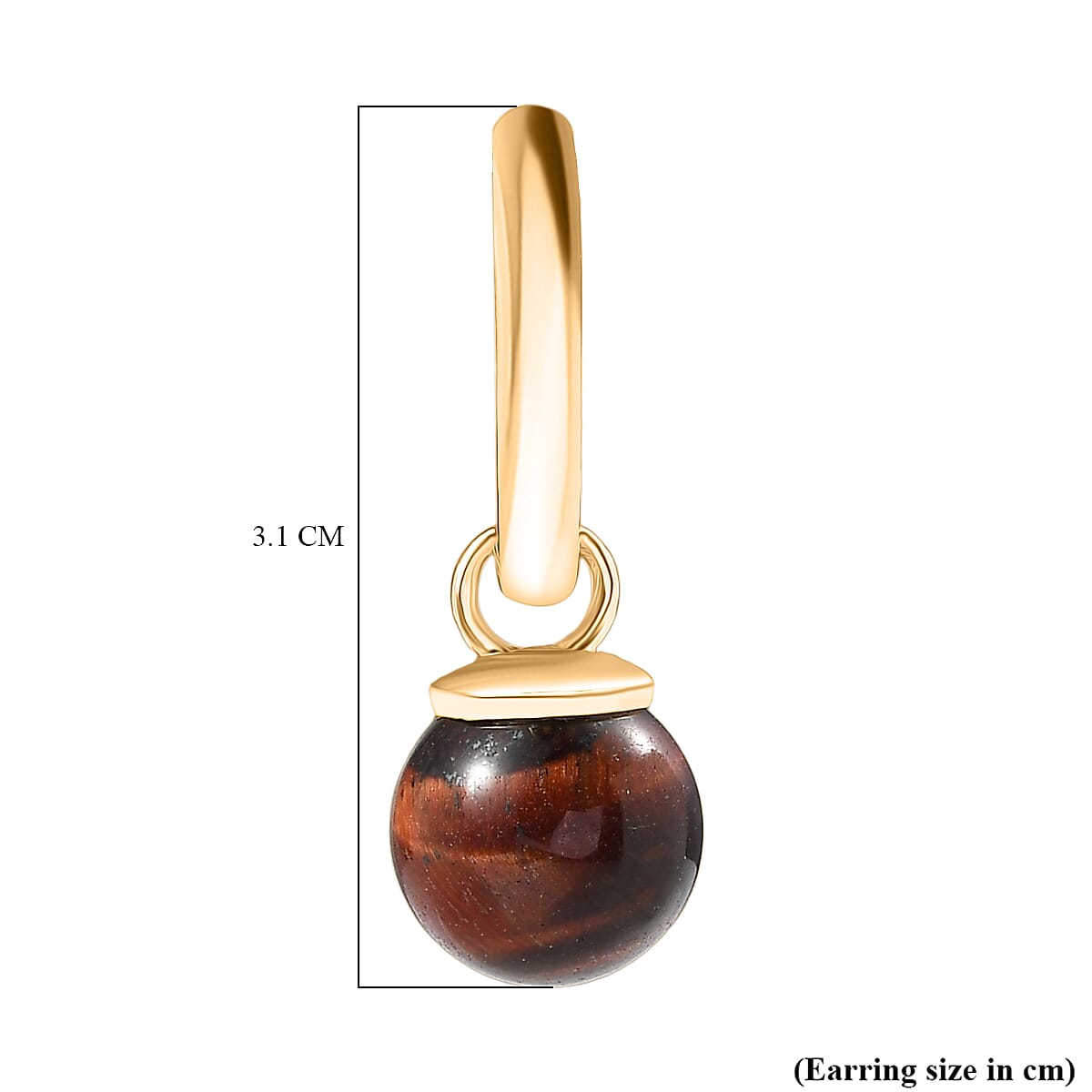EverTrue Red Tiger Eye 14.80 ctw Earrings in 18K YG Plated image number 5