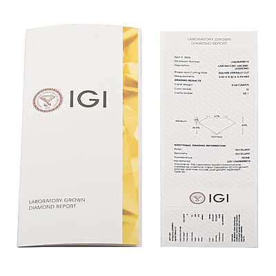 IGI Certified Luxuriant Lab Grown Diamond (G VS2) (Asscher) 2.00 ctw
