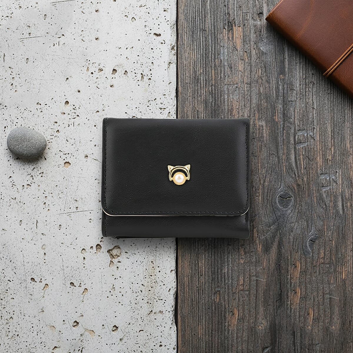 Las Vegas Closeout Deal BY:KY Black Faux Leather Wallet image number 1