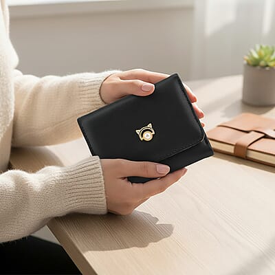 Las Vegas Closeout Deal BY:KY Black Faux Leather Wallet