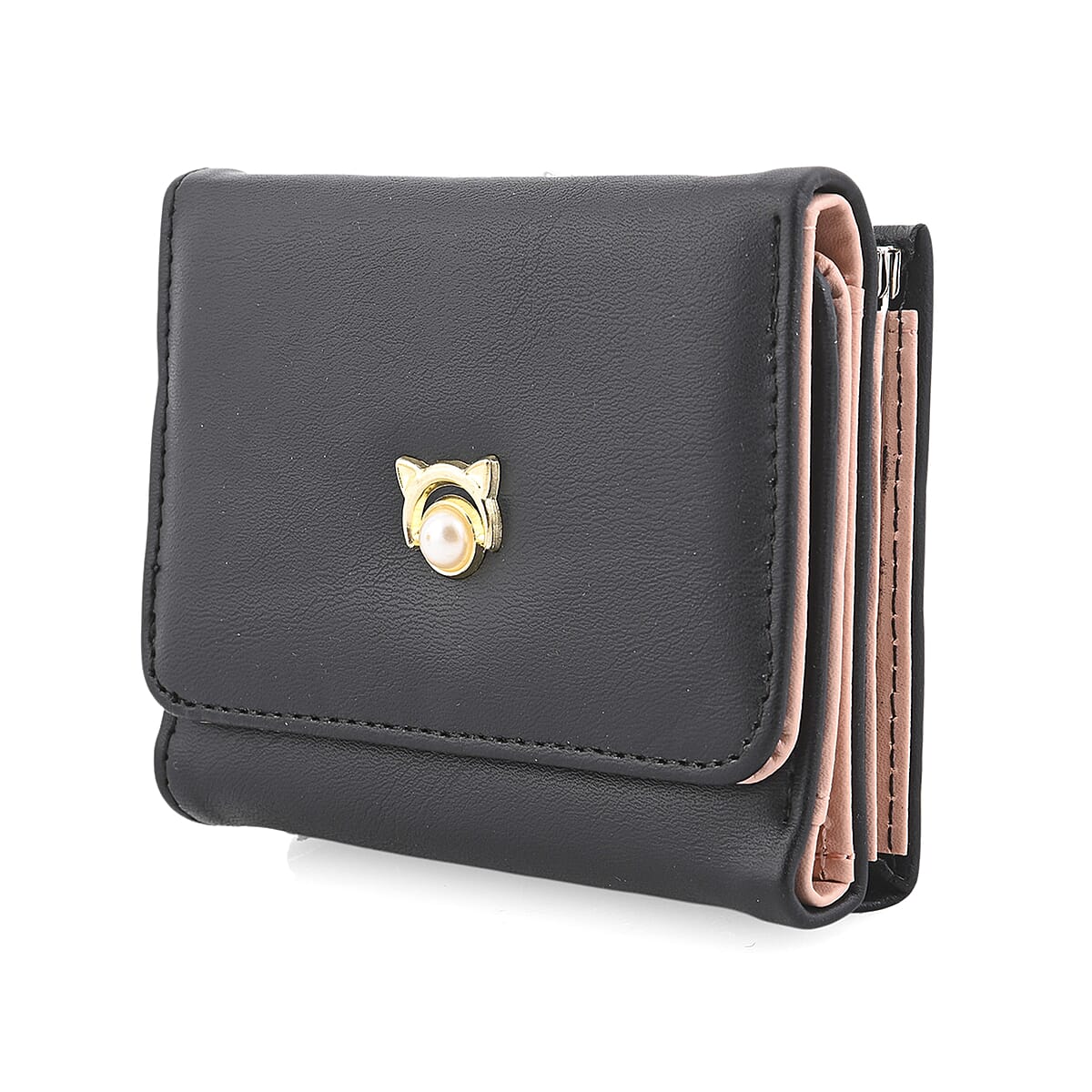 Las Vegas Closeout Deal BY:KY Black Faux Leather Wallet image number 3
