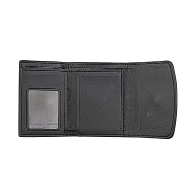 Las Vegas Closeout Deal BY:KY Black Houndstooth Pattern Faux Leather Wallet