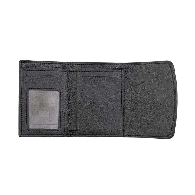 Las Vegas Closeout Deal BY:KY Black Houndstooth Pattern Faux Leather Wallet