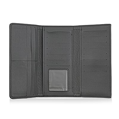 Las Vegas Closeout Deal BY:KY Black Houndstooth Pattern Faux Leather Wallet with Golden Accent