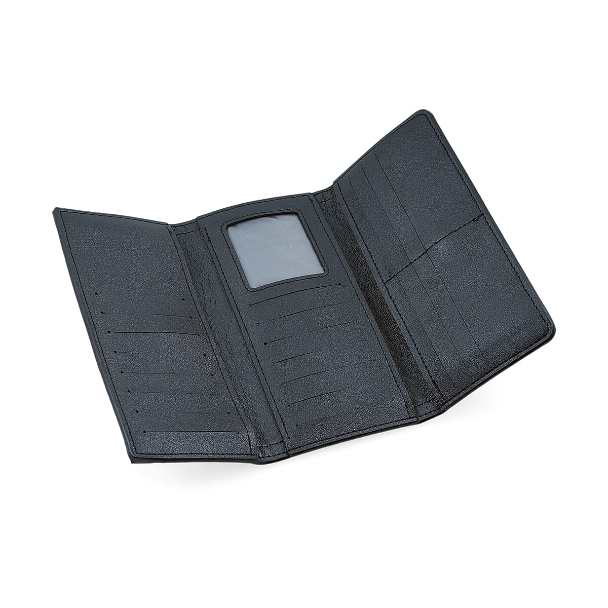 Las Vegas Closeout Deal BY:KY Cognac Houndstooth Pattern Faux Leather Wallet with Golden Accent image number 2