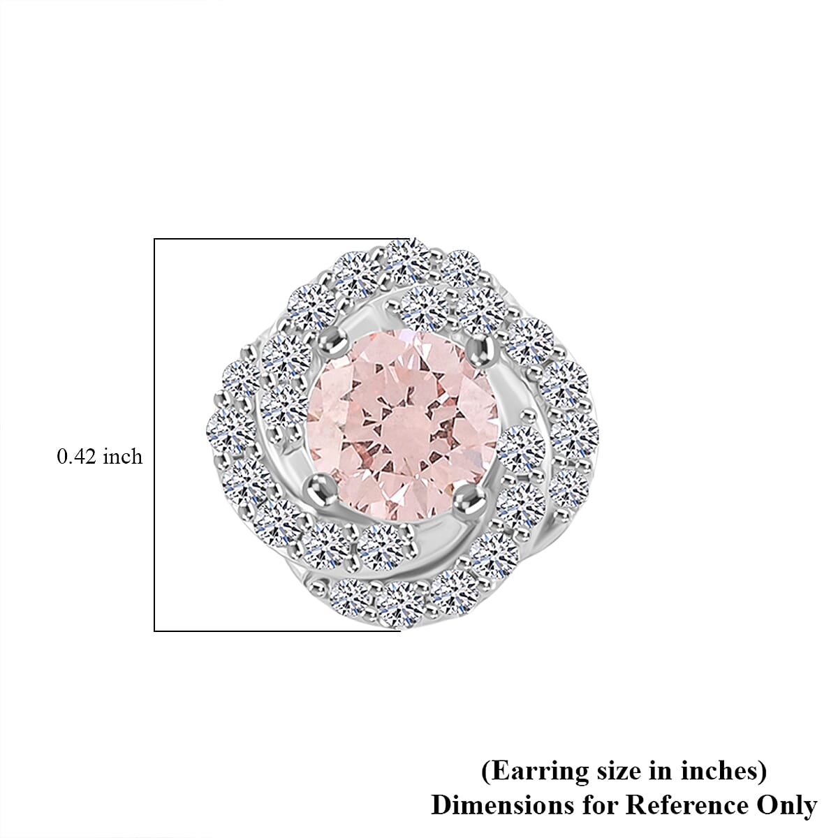 14K White Gold Luxuriant Lab Grown Pink Diamond (IR) and Lab Grown Diamond (VS) Earrings 1.50 ctw image number 4