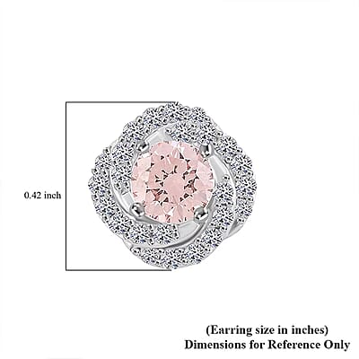 14K White Gold Luxuriant Lab Grown Pink Diamond (IR) and Lab Grown Diamond (VS) Earrings 1.50 ctw