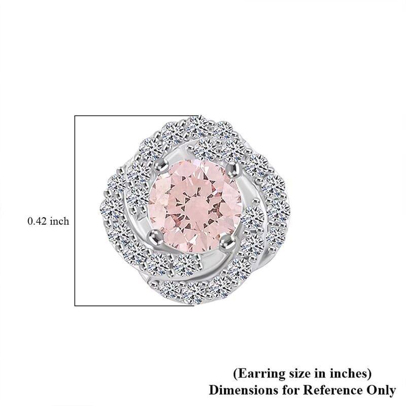 14K White Gold Luxuriant Lab Grown Pink Diamond (IR) and Lab Grown Diamond (VS) Earrings 1.50 ctw