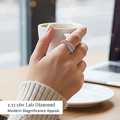 14K White and Rose Gold Luxuriant Lab Grown Pink Diamond (IR) and Lab Grown Diamond (VS) Ring (Size 10.0) 1.33 ctw